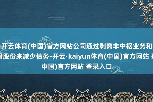 开云体育(中国)官方网站公司通过剥离非中枢业务和减捏公司股份来减少债务-开云·kaiyun体育(中国)官方网站 登录入口