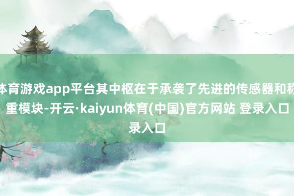 体育游戏app平台其中枢在于承袭了先进的传感器和称重模块-开云·kaiyun体育(中国)官方网站 登录入口