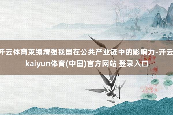 开云体育束缚增强我国在公共产业链中的影响力-开云·kaiyun体育(中国)官方网站 登录入口
